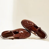 Bottom Low Heel Head Braided Buckle Sandals Retro Casual Fashion Round Head Low Solid Single Shoes Women's