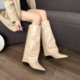 2025 New Sharp Head Thick And Long Trouser Boots Children Net Red Fashion High Boots High Boots High Fashion