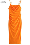 Ruched Slip Long Dress Women Backless Bodycon Dress Women Summer Elegant Party Dresses Woman Sexy Evening Dresses For