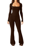 Women's Long-Sleeved Giose Waist-High-Legged Jump-Suited Jump-Suited Jump-Suited