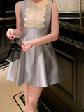And Autumn New With The Same Gold Lace Doll Dress Temperament Small Sleeveless Little Black Dress Birthday
