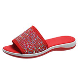 Water Drill Flying Weave Breathable Slippers Female Word Fish Mouth Toe Cool Slippers