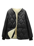 Coat Cotton Women With Plus Thick Small Cotton Jackets Small Lattice Lattice Lingge Cotton Clothes
