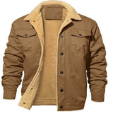Men's Autumn And Winter New Men's Velvet Cotton Jacket Work Jacket Casual Jacket Men's