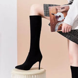 The Knee Boots Wear The New Autumn And Winter New Small Fashion Casual Thin Velvet Face Pointed Knight