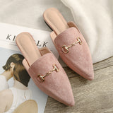 And Summer New Net Red Sharp Head Cold Half Slippers Women's Head Wearing Leisure Size 41-42 Muller
