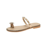 Large-Size Sandals Women 2025 Summer New Korean Version Of Fashion Wearing Flat-Bottomed Cold