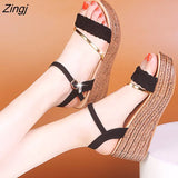 Heels Women Summer Shoes Wedges Bohemian Women Sandals Flat Platforms Diamond Beach Sandles Open Toe Women