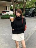 Xixi 2025 Autumn New White Standard Temperament Wool Solid Color Short-Sleeved Knitted Top Does Not Contain