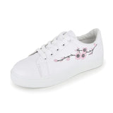 White Shoes Women 2025 Autumn New Flat Plate Shoes Net Red Leisure Anti-Slip Students Embroidered Sports Single
