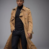 Men's Spring And Autumn Long Belt Men's Wind Coat Fashion Daily Casual Coat
