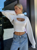 Style Short-Term Rumous U-Shaped Vest Fake Two-Piece Top Suit Women's Fashion Trend