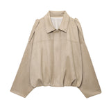 Spring And Autumn Pilot Jacket Bat Sleeve Zipper Loose Tuff-Sense Coat Women's Casual Jacket