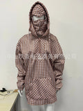 Retro Half-Necked Jacket Men's And Women's Young Lattice Double Hat