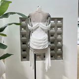French Niche Pure Desire To Wipe The Chest Shoulder Folded Ribbon Bag Hip