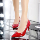 Korean Version Of The Spring And Autumn New High-Heeled Women's Large Fashion Pure Color Fashion Light Mouth Lady Single Shoes Fine