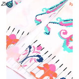 Women Vintage Graffiti Totem Floral Print Knotted Sarong Skirt Faldas Mujer Female Back Zipper Chic Slim Vestidos