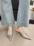 High-Heeled Shoes Red Bag Head Sandals Fairy Shoes 2025 New Summer Black Sharp Sandals