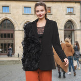 Personality Suit 2025 Autumn New Fashion Splicing Mesh Flounces Small Suit Coat