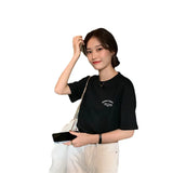 Zingj Schoolgirl Short-Sleeved Jacket Summer 2024 New Korean Edition Loose Versatile Letter Half-Sleeve