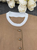 And Elegant Casual Knitted Jersey Fake Two Fashion Design