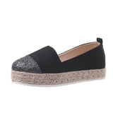 Hemp Rope Weaving Thick-Soled Fisherman Shoes Women's Large-Size Breathable Wish Canvas Shoes Flat Sole Single