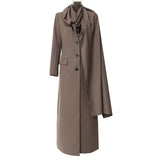 Early Spring New Long Irregular Cutting Wind Coat Women