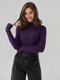 Color Half Collar Slim Knit Bottoming