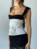 satin tank top with back