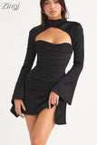 Sleeve Satin Dress White Sexy Evening Wedding Guest Night Dress Party Dress Draped Mini Birthday Dress For Women 2023