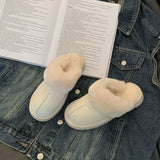 Version Of Pink Snow Boots Half-Dragging Women Wear 2025 New Hairy Shoes Plus Thicken Warm Cotton