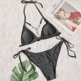 Zingj New Ins Web Celebrity Swimsuit Sexy Hollow Out Retro Crystal Diamond Bikini Straps Women's