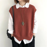 Vest Women's Vest 2025 Spring And Autumn Pure Color Loose Round Neck Irregular Jacket Short Horse Clip Shoulder