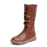 Boots Women's New Single Boots Children's Shoes Autumn And Winter Vintage Flat Bottom Grand Lady Rider