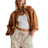 A Casual Shoulder Denim Jacket-Outfit