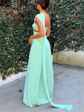 Women's Fashion Tset-Pair Skirt Dress Ribbon Open Fork Body Girl