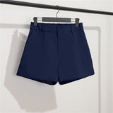 Zingj Photo Suit Shorts Female 2024 Summer New High Waist Loose Blue Five Split Pants Straight Tube Hong Kong Flavor Casual