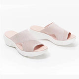 Slippers Women's 2025 Summer New Flat Bottom Fish Mouth Mesh Leisure Lady Wearing Cold