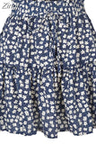 Chiffon Shorts Skirt Women Fashion Korean High Waist Floral Print A-LINE Mini Skirt