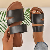 Summer New Font Slippers Women's Casual Sandals Flat Bottom Large Beach