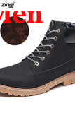 Men Boots PU Outdoor Snow Ankle Boots Male Lace Up Anti-slip Booties British Sneakers Plus Size 46 Zapatos De