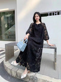 Lace Dress New French Retro Heavy Industry Hollow Hook Loose Thin Temperament Dress