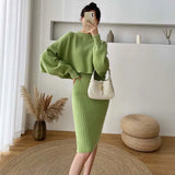 And Winter Korean Version Of Lazy Sweater Women Loose Chic Hoodie Top Two Sets Of Knitted Sling Vest