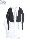 Sleeve Blouse For Women 2023 Oversized Loose Trendy Retro Patchwork Blouses Korean Chic Casual Office Lady Button Shirt