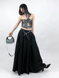 Summer Metal-Sensitive Silver Thai Small Sling Wearing Music Music Music Festival Folded Bracing Shoulder Hanging Neck