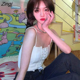 Women Bandage Crop Top Sexy Ladies Hot Skinny Solid Color Spaghetti Strap Trendy Female Clothing Thin Basic Inside
