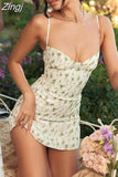 Quality Women Summer Chiffon Dress Black A Line Party Sexy Dress Mini Floral Print Dress Casual Wear 2023