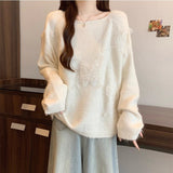 Three-Dimensional Butterfly Knitted Shirt Lazy Spring And Autumn Collar High-End Sweater Top New Spring And Autumn