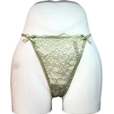 Heart-Shaped Metal Chain Sexy Lace Thong Lady Bow Ribbon T Trousers