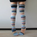 Zingj Socks Fashion Y2K Striped Long Over Knee Knit Pile Socks Woman